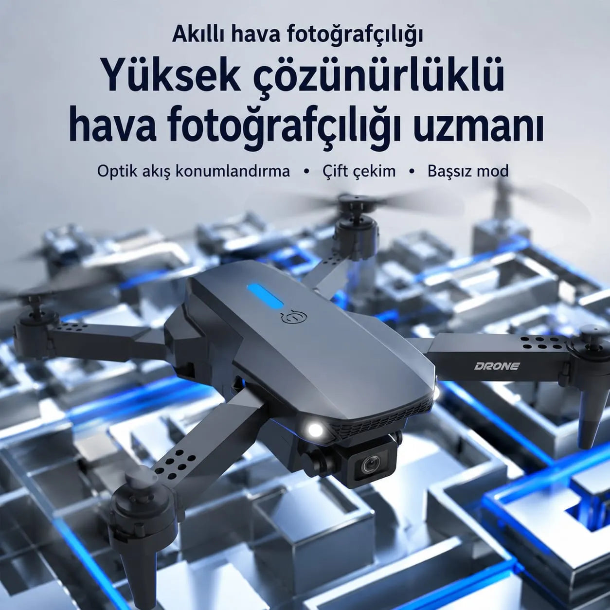 1080p HD Kameralı A55 V2 Katlanabilir Drone (ŞEFFAF KARGO & KAPIDA ÖDEME)